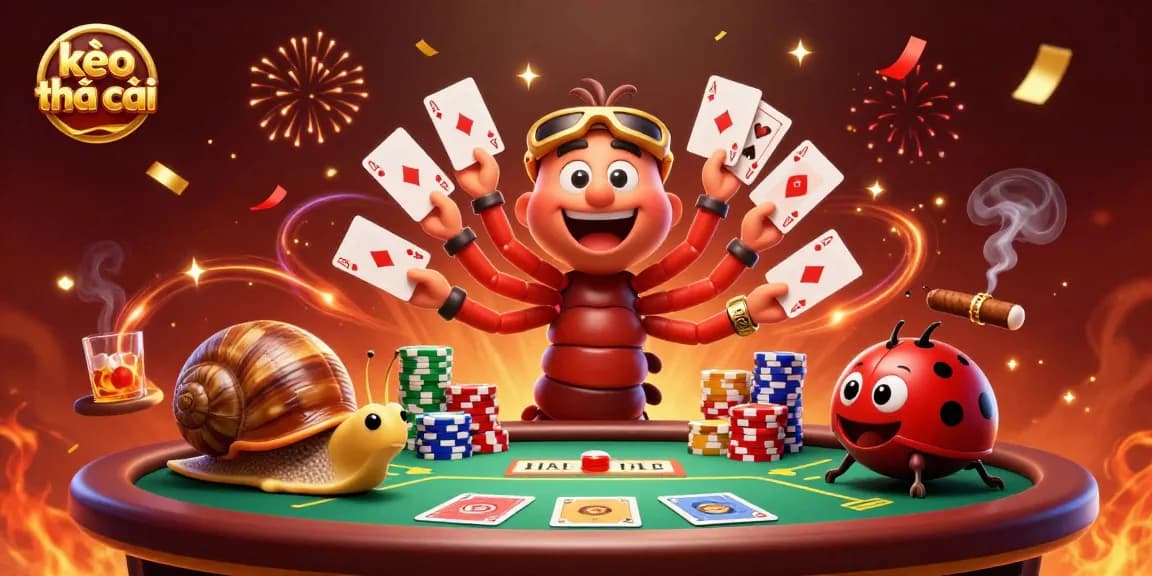 Experience exciting kèo nhà cái with our colorful casino illustration showcasing fun characters and gaming elements.