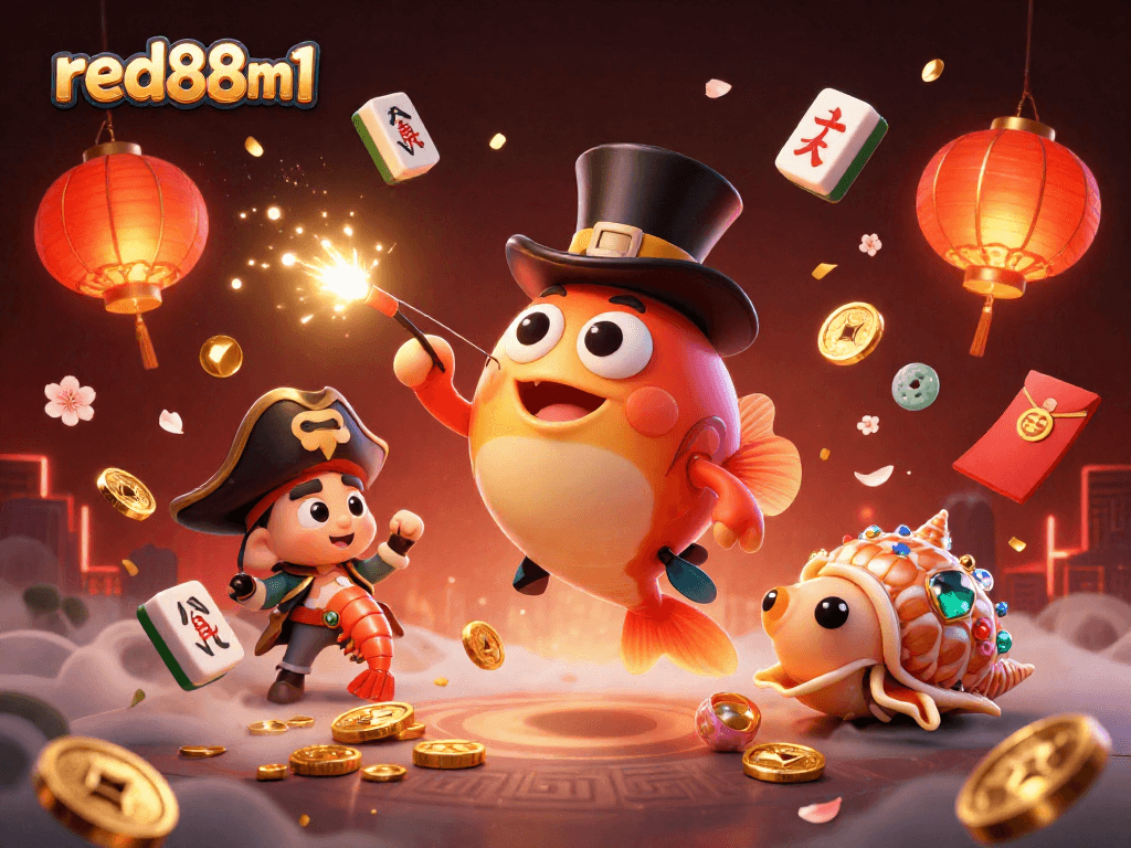 Win big at red88m1 with this vibrant 3D casino illustration featuring exciting gaming elements.