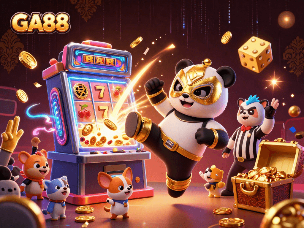 Experience the excitement of GA88 with colorful casino themes and fun animal characters.