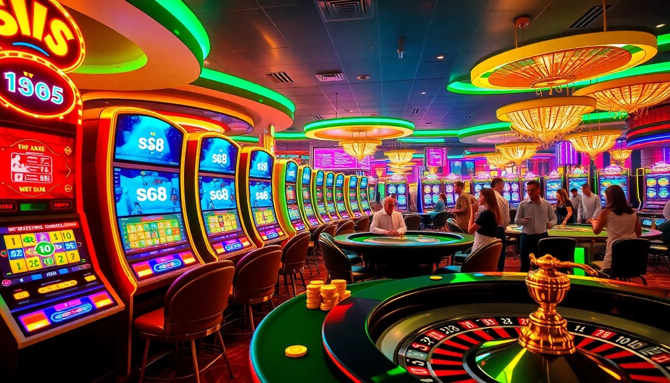 Experience thrilling wins at S 8 gaming tables in a luxurious casino setting
