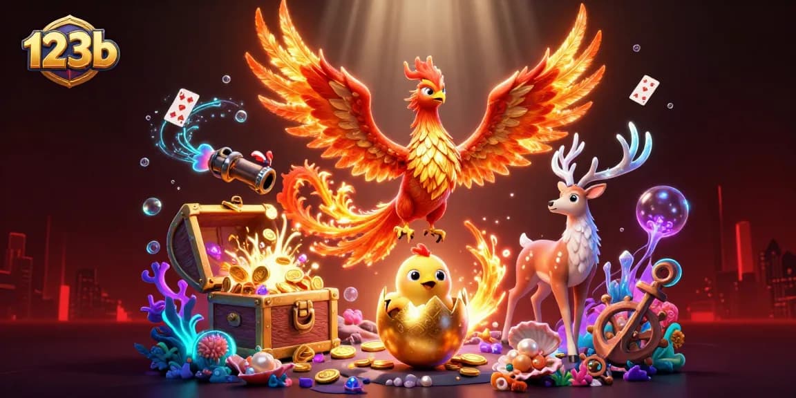 Engage with 123b's thrilling gaming adventure featuring a majestic phoenix and treasures.