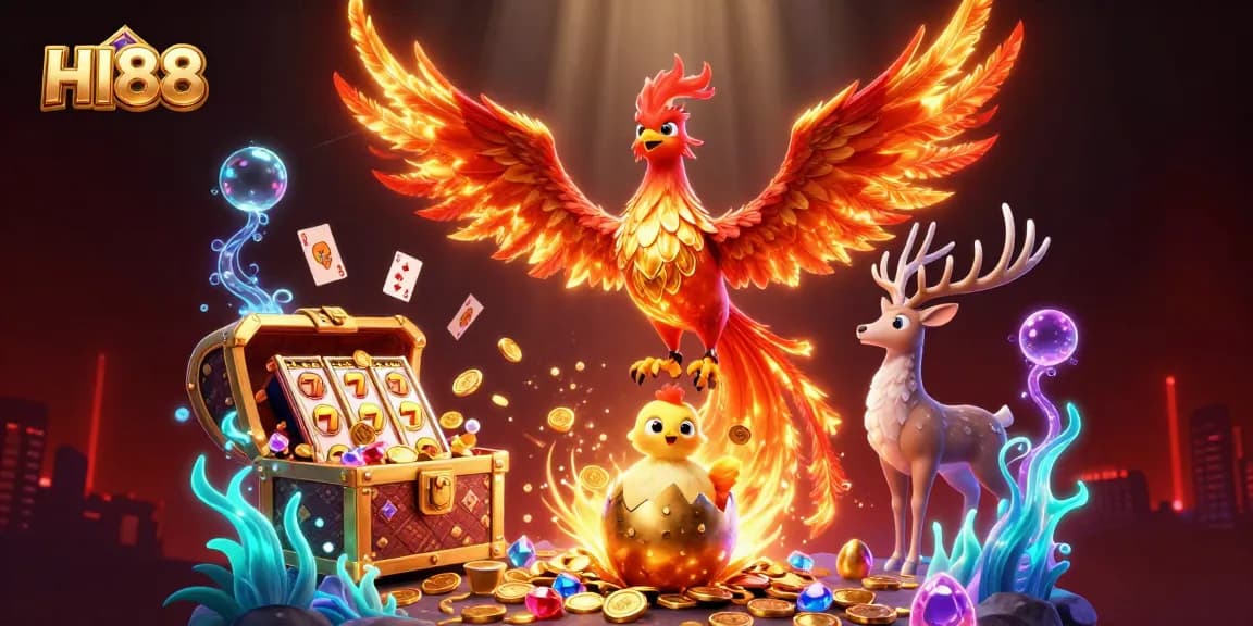 Experience thrilling gameplay at HI88 with phoenix magic and vibrant casino elements.