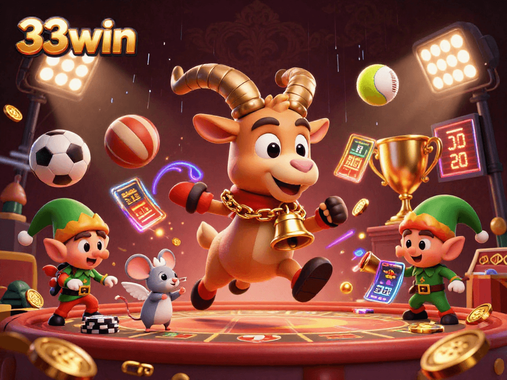 Engage in thrilling gaming at 33win's holiday-horror casino, complete with festive characters and dynamic sports elements.
