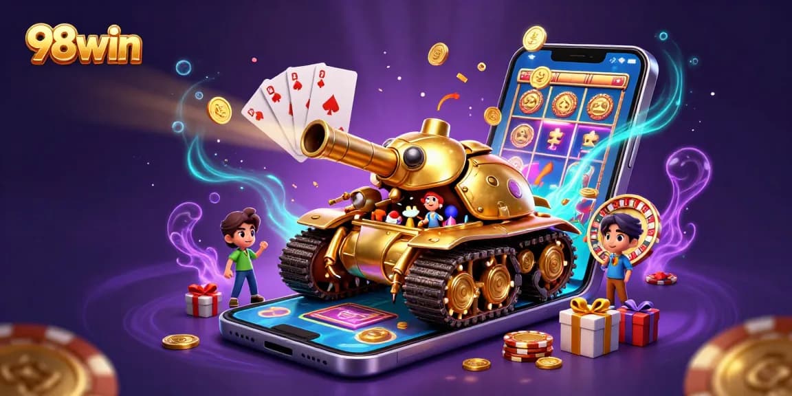Experience thrilling wins at 98win with golden casinos and vibrant gaming elements.