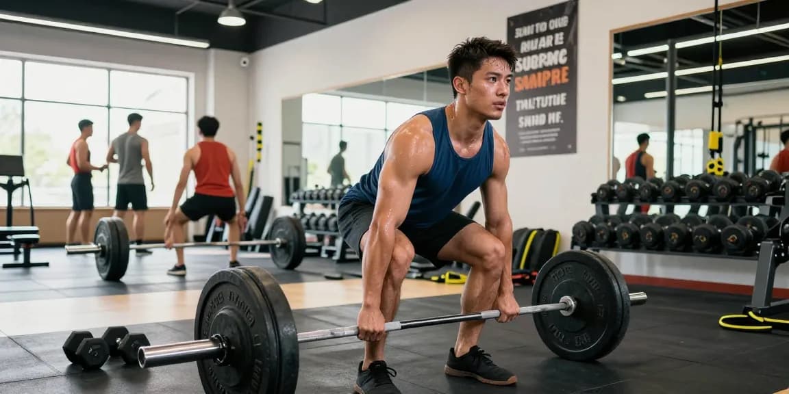 Akra Labs Steroid Shop: Athlet beim Deadlift-Training in modernem Fitnessstudio