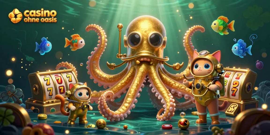 Spin the reels at the virtual casino ohne oasis with captivating kraken and vintage diving cat.