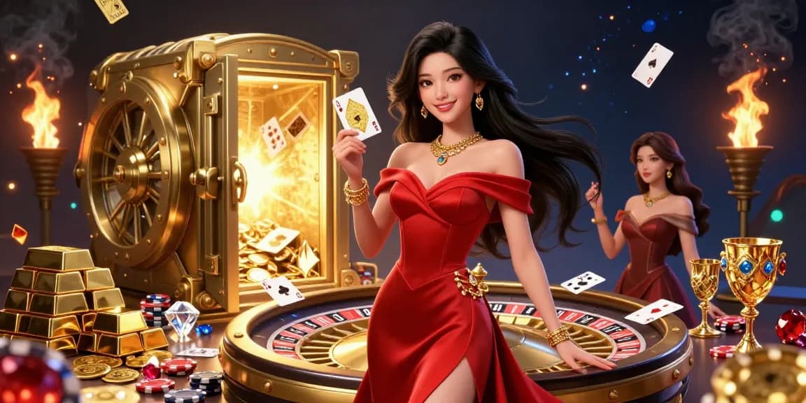 Win big at ALO8 with stunning casino visuals featuring a beautiful Asian woman and a golden roulette wheel.