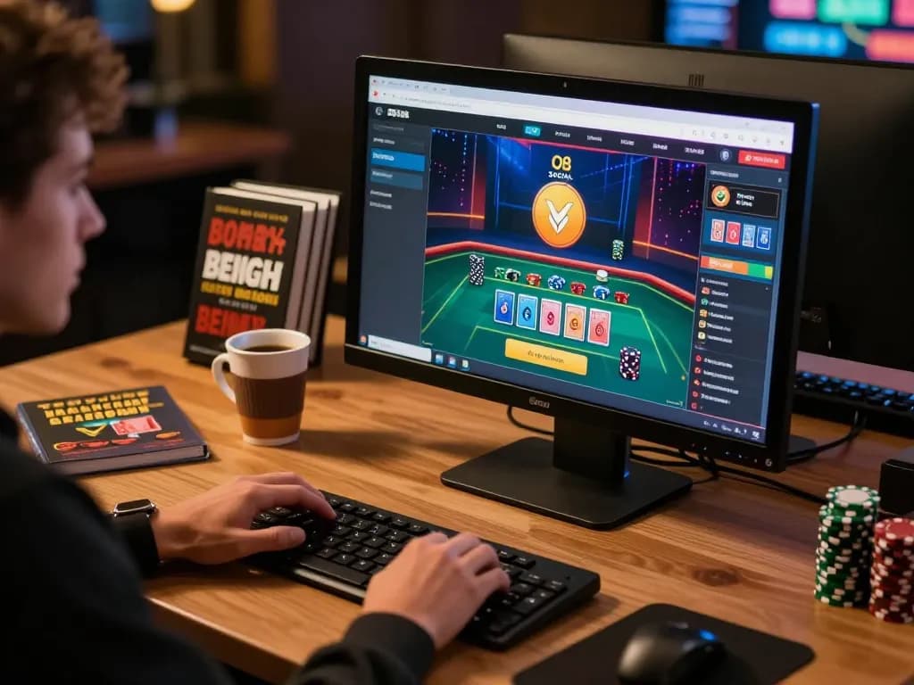 Player engaging in exciting gameplay on O8 SOCIAL while enjoying a cozy home setup.