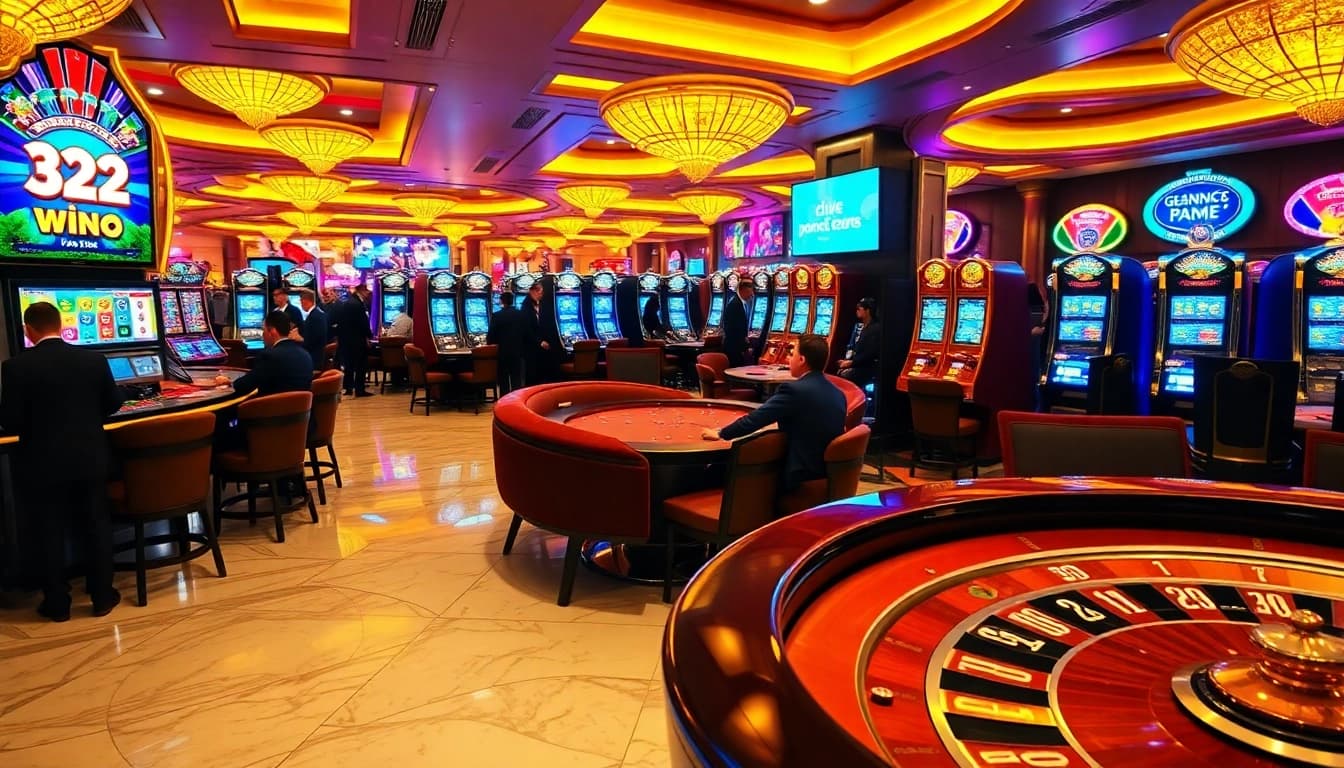 Experience high-stakes excitement with 32 win pro in a luxurious casino setting filled with vibrant gaming action.