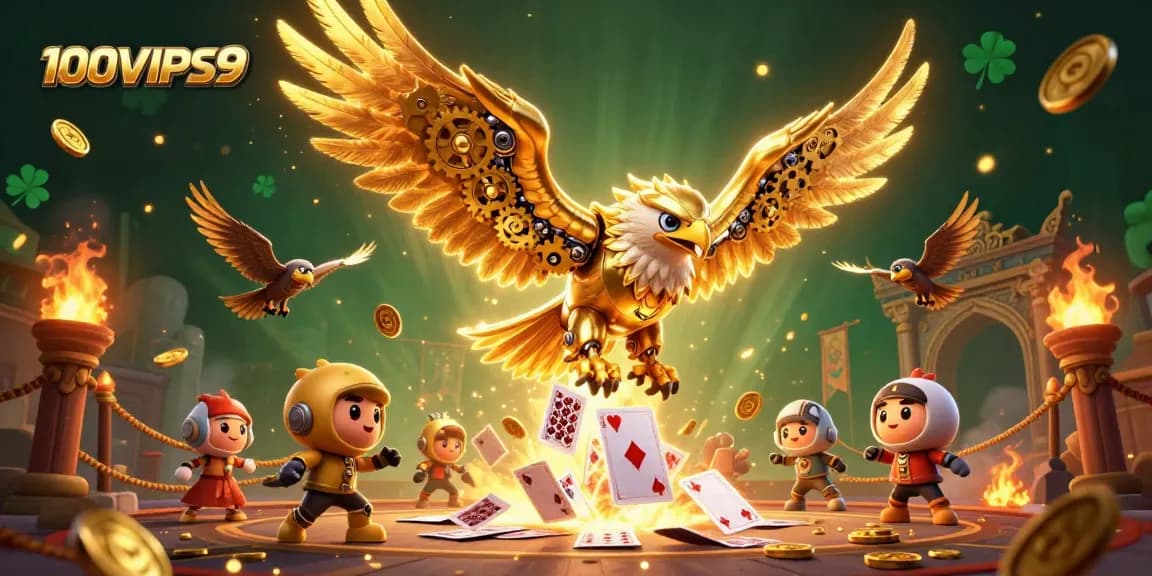 Bet on your luck with 100VIPS9 in this vibrant casino scene featuring rich gaming elements.