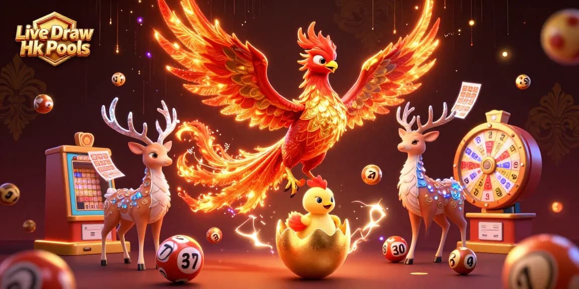 Experience the thrill of Live Draw Hk Pools with vibrant lottery elements and dynamic characters.