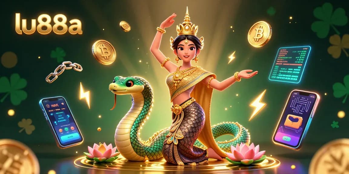 Experience the excitement of lu88a with vibrant 3D casino-themed art showcasing colorful characters and crypto elements.