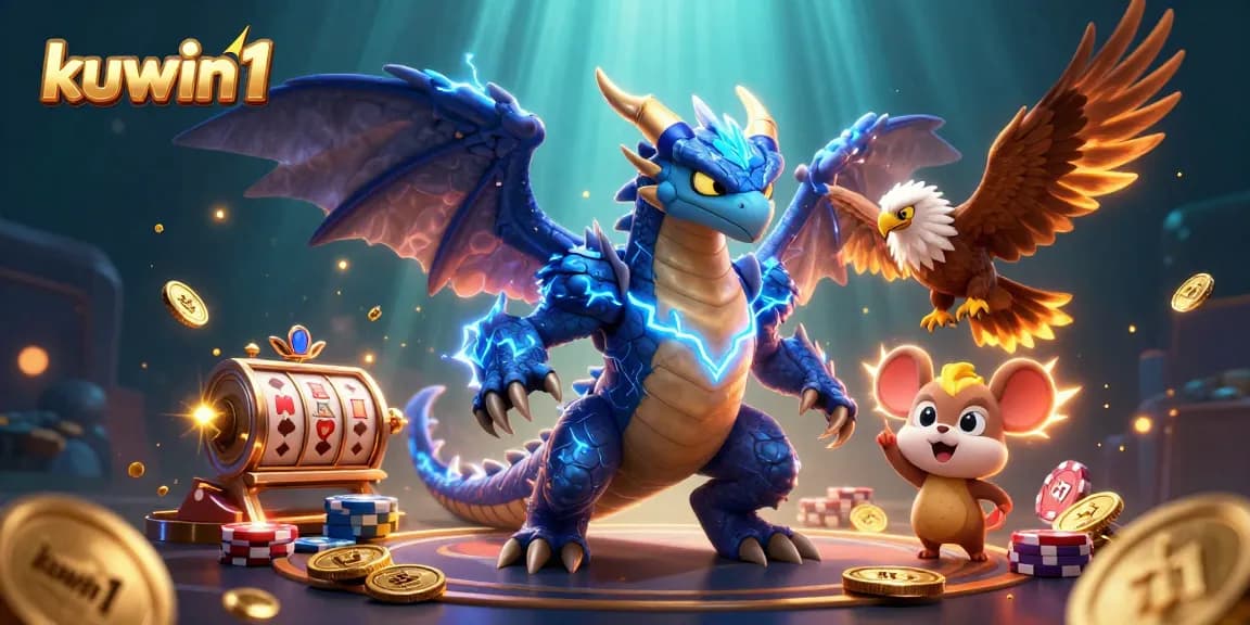 Experience kuwin1 gaming excitement with a powerful thunder dragon and thrilling casino elements.