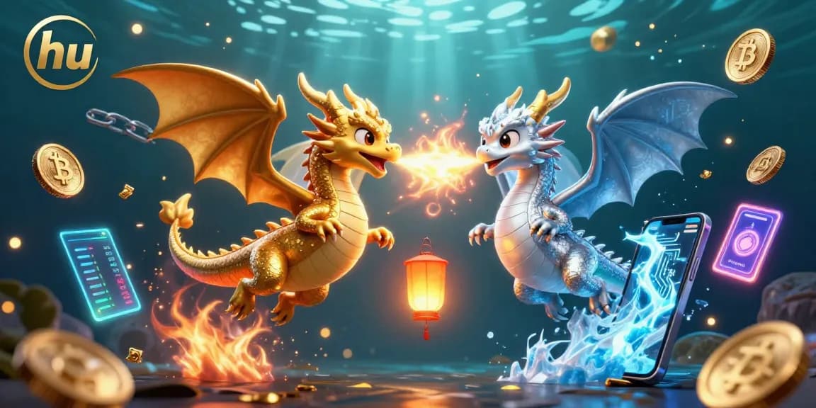 Engage with hu and explore thrilling jackpot opportunities amidst stunning dragons and crypto elements.