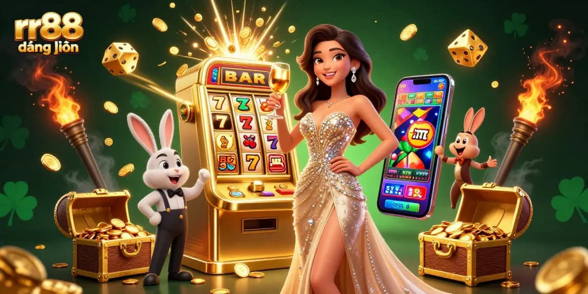Engage with rr88 đăng nhập and win big at the jackpot slot machine in this vibrant casino scene.