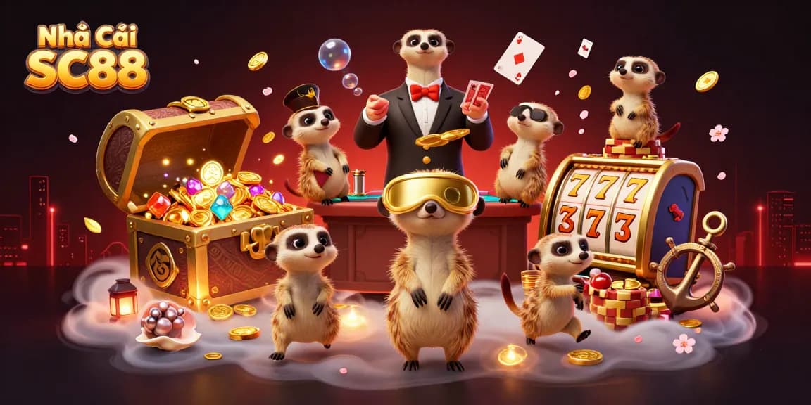 Engage with Nhà cái SC88's thrilling casino offerings, featuring lively meerkats and dynamic gameplay.