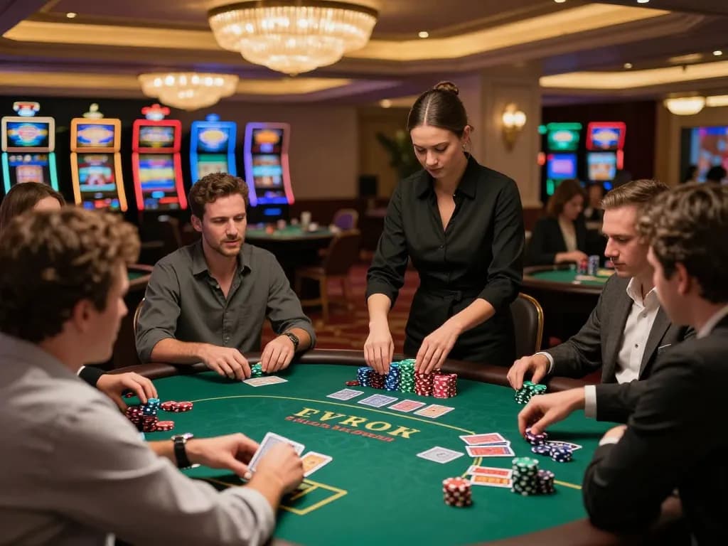 Engaging blackjack gameplay at nhà cái lv88 showcases players strategizing their bets.