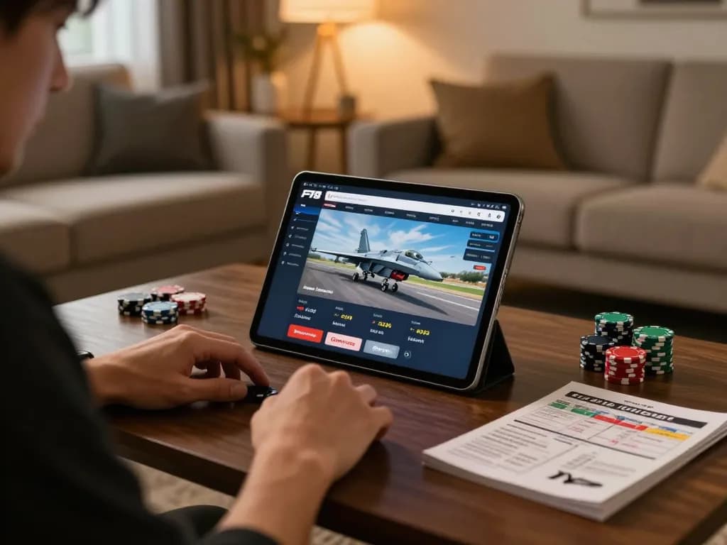 Engaging gameplay at F168 online casino, showcasing LINK VÀO F168 on tablet with strategic elements surrounding the gamer.