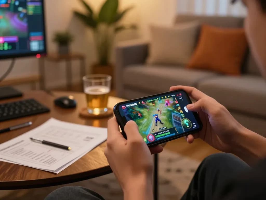 Lucks8 players celebrating a win while using a mobile app for online gambling.