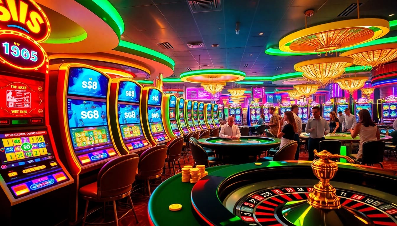 Experience thrilling wins at S 8 gaming tables in a luxurious casino setting