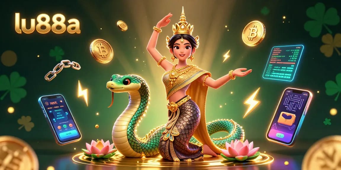 Experience the excitement of lu88a with vibrant 3D casino-themed art showcasing colorful characters and crypto elements.