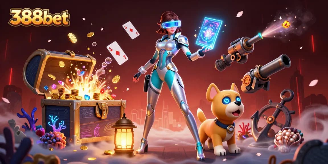 Engage in thrilling gambling experiences at 388bet with our vibrant casino illustration.