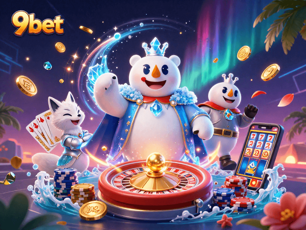 Join 9bet for thrilling casino adventures with the ice king and a snow fox!