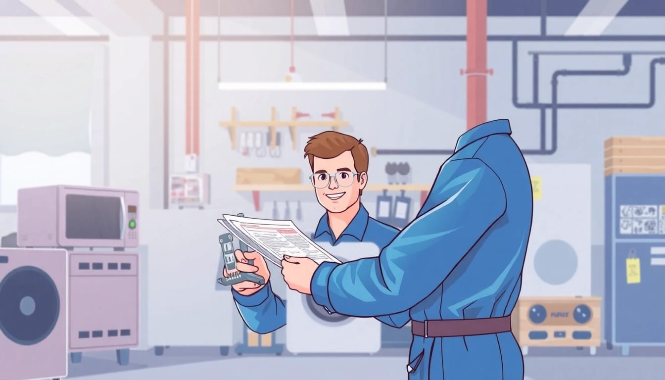 Technician performing the DGUV V3 Prüfung, ensuring electrical safety in a modern workshop environment.