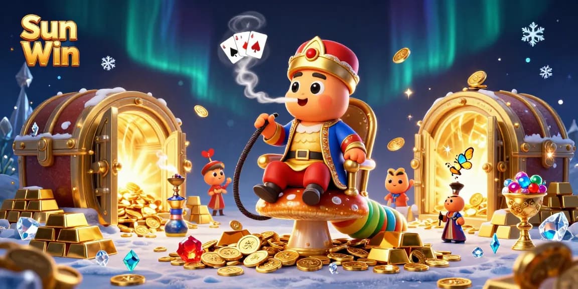 Engage with Sun Win's vibrant gaming world through a dazzling 3D illustration featuring casino symbols.