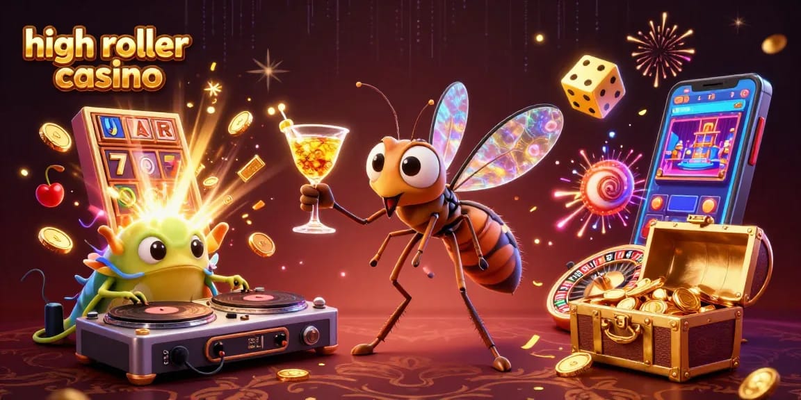 Engage with high roller casino excitement featuring vibrant characters and dynamic game elements.