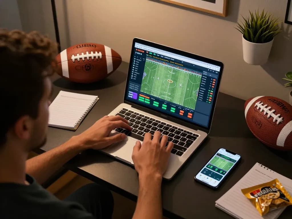 11win user engaging in online sports betting with live stats displayed on laptop
