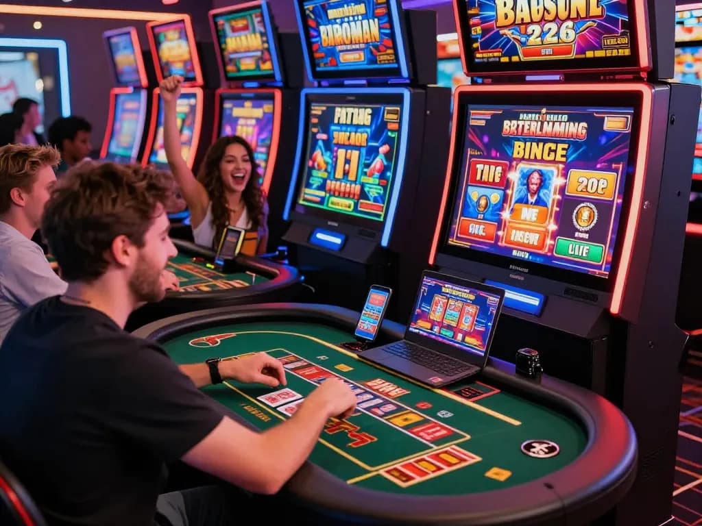 Entdecken Sie die besten Pikakasinot mit Spielern, die aufregende Casinospiele auf Laptops und Smartphones in einer lebendigen digitalen Atmosphäre genießen.