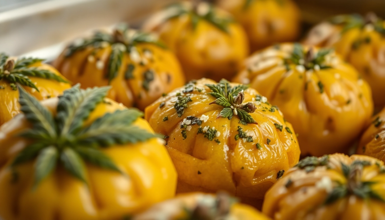 Leckere Kekse Hasch mit Cannabis verziert, frisch gebacken und appetitlich angerichtet.