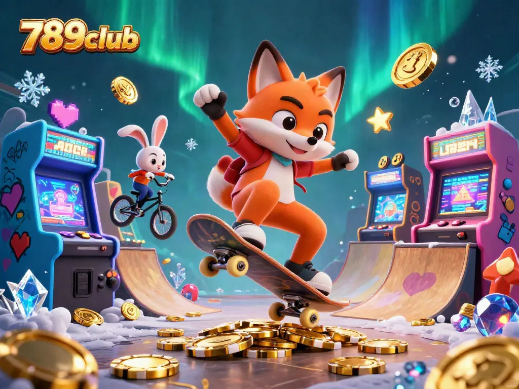 Join the fun with 789club's dynamic casino gaming scene featuring lively characters and vibrant game elements.