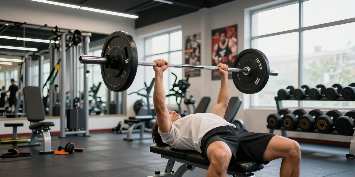 Global Pharma Steroids - Sportler, der im Fitnessstudio Gewichte hebt, motivierende Atmosphäre und hochwertige Ausrüstung.