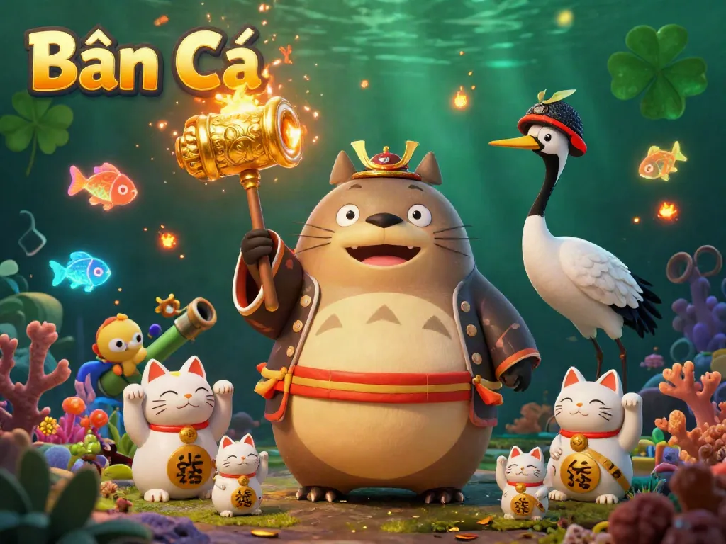 Engage in Bắn Cá with exciting underwater elements, featuring colorful characters and vibrant sea life.