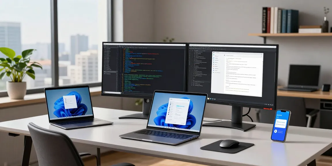 Windows 11 ohne TPM installieren Anleitung in modernem Arbeitsplatz mit Entwicklerin und Code auf Bildschirmen