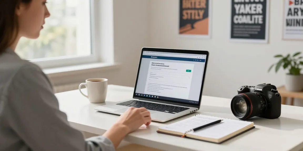 Fokussierte Lernsitzung für MPU Vorbereitung online mit motivierenden Materialien in einem hellen Home Office.
