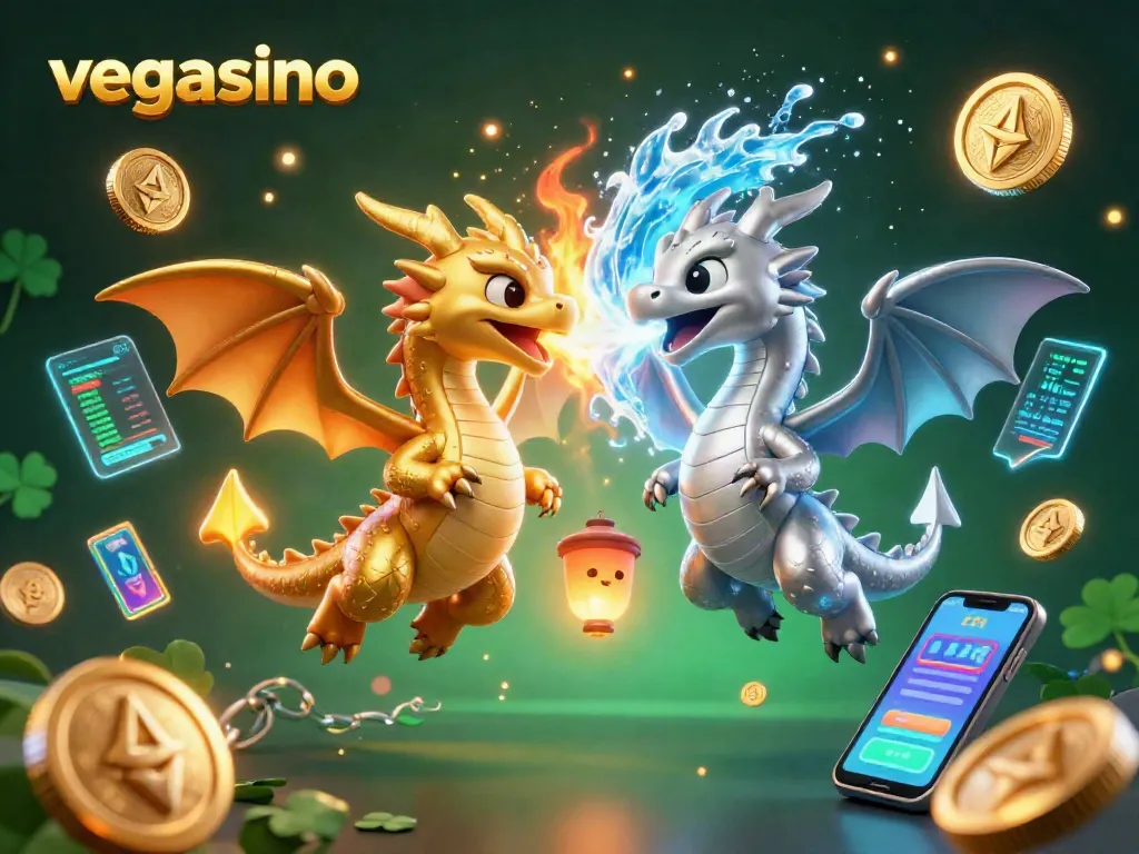 Experience winning with the vibrant vegasino casino scene featuring imaginative dragons and crypto elements.