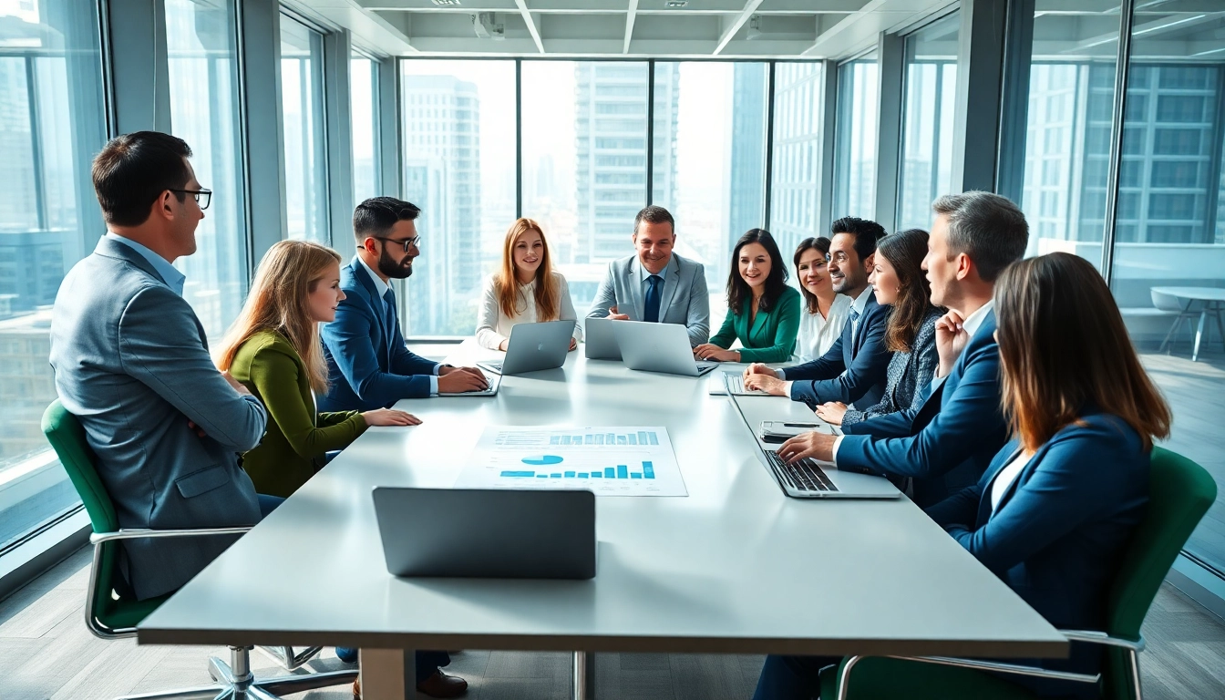 Diskussion über Wirtschaft Regional in einem modernen Büro mit einem vielfältigen Team.