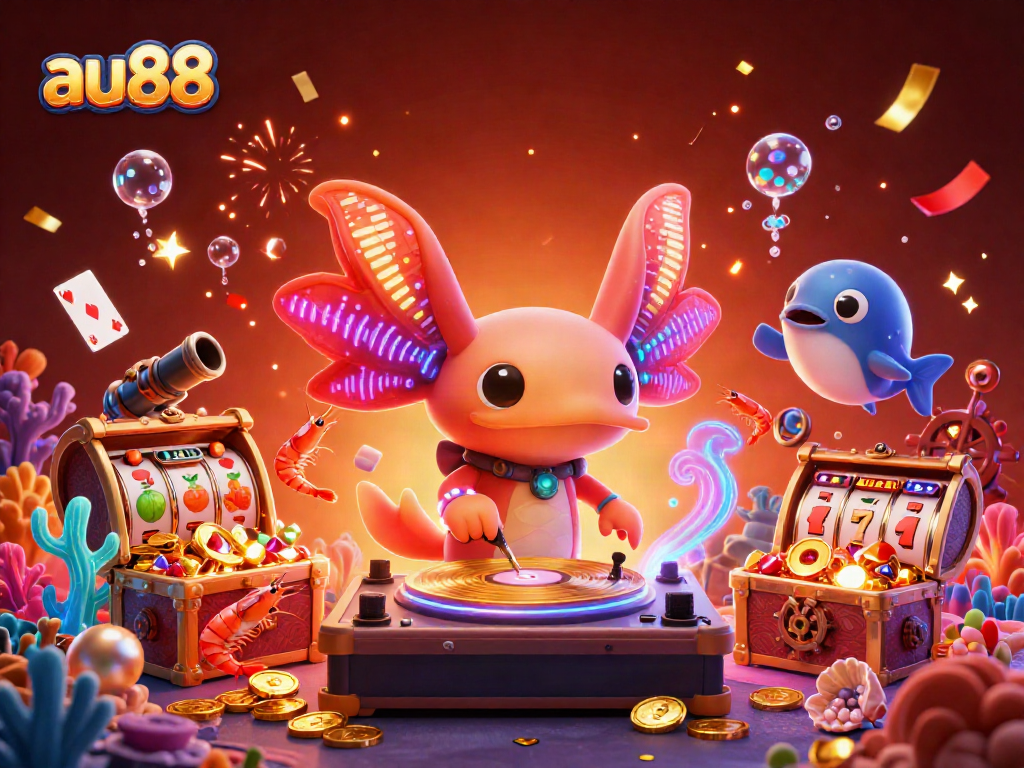 Engage with vibrant au88 casino gaming through a colorful underwater scene filled with lively characters.