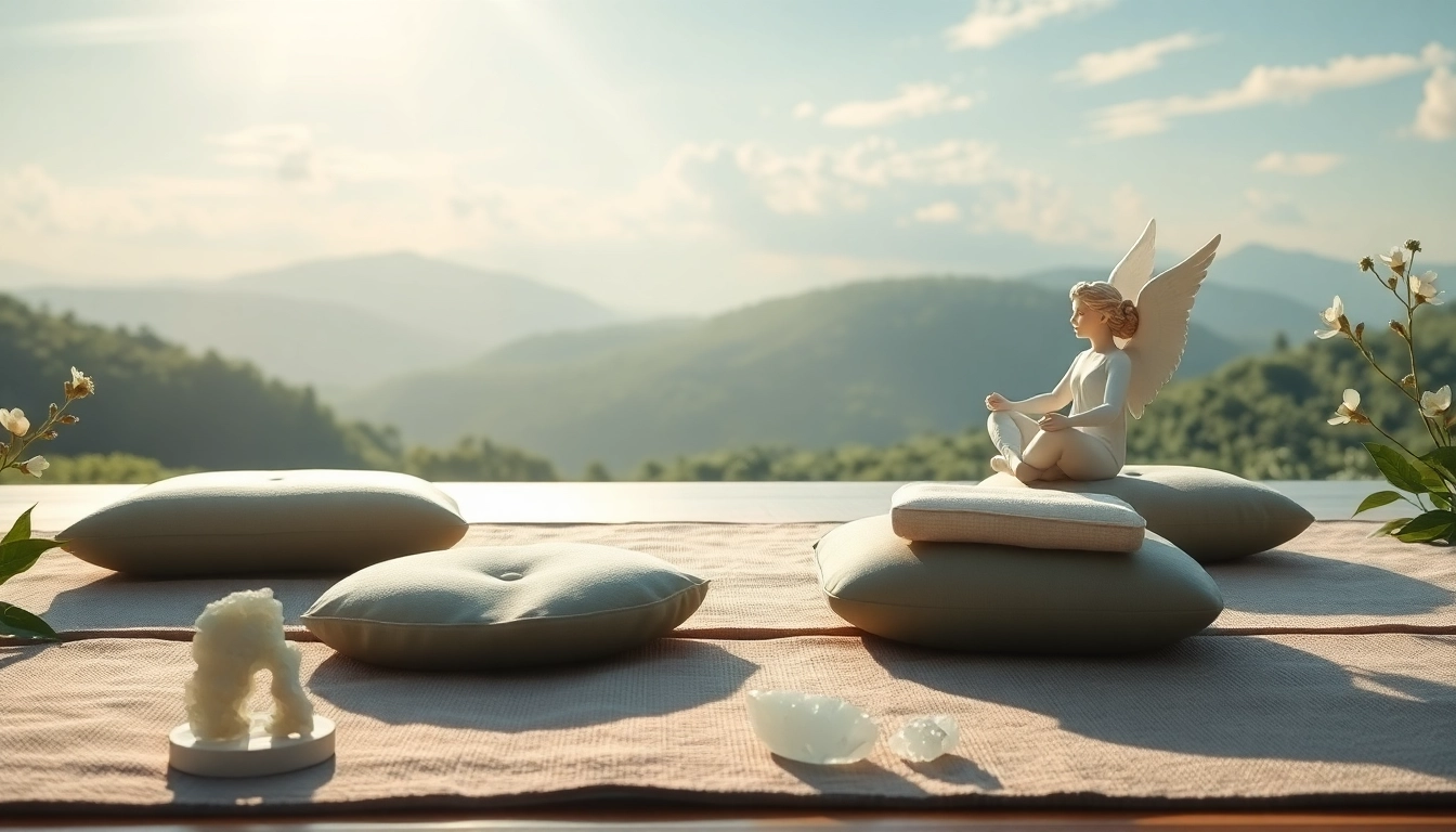 Besonders wichtig ist der meditative Rückzugsort in einer friedlichen Landschaft mit Engeln.