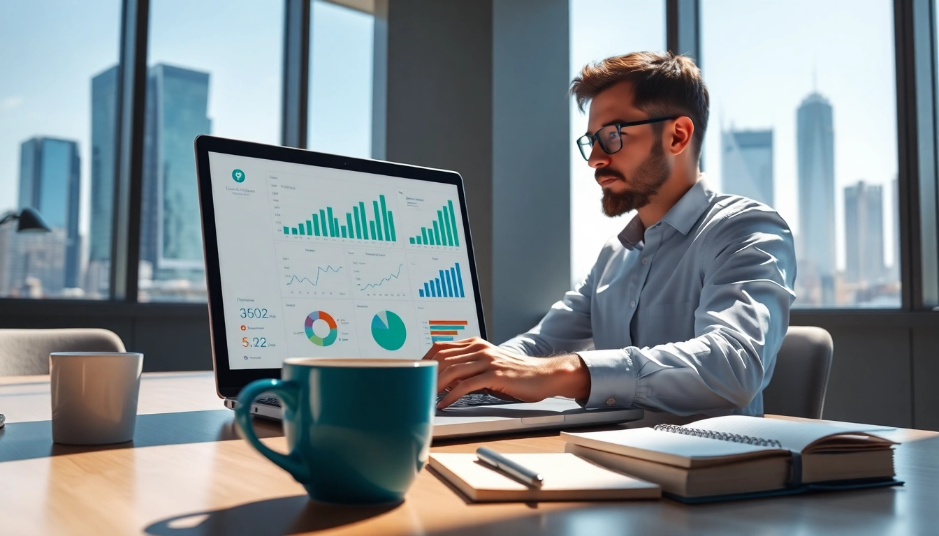 Erstellen einer digitalen Marketingstrategie mit Followervibe in einem modernen Büro.
