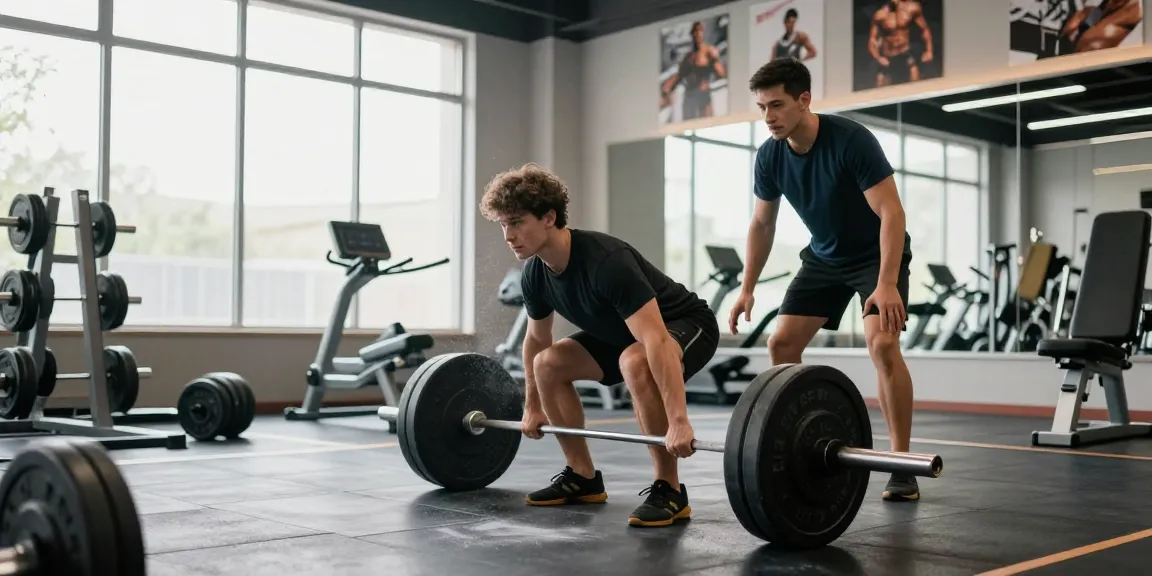 Anabolika-Shop - Bodybuilder beim Deadlift im Fitnessstudio, motivierende Umgebung mit professioneller Anleitung.