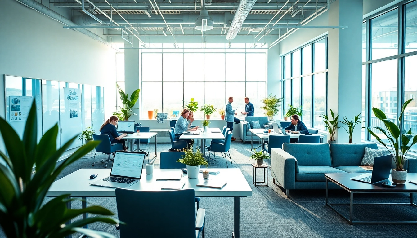 Professionals collaborating in a vibrant healthcare marketing agency, showcasing the concept of werbeagentur pflege.