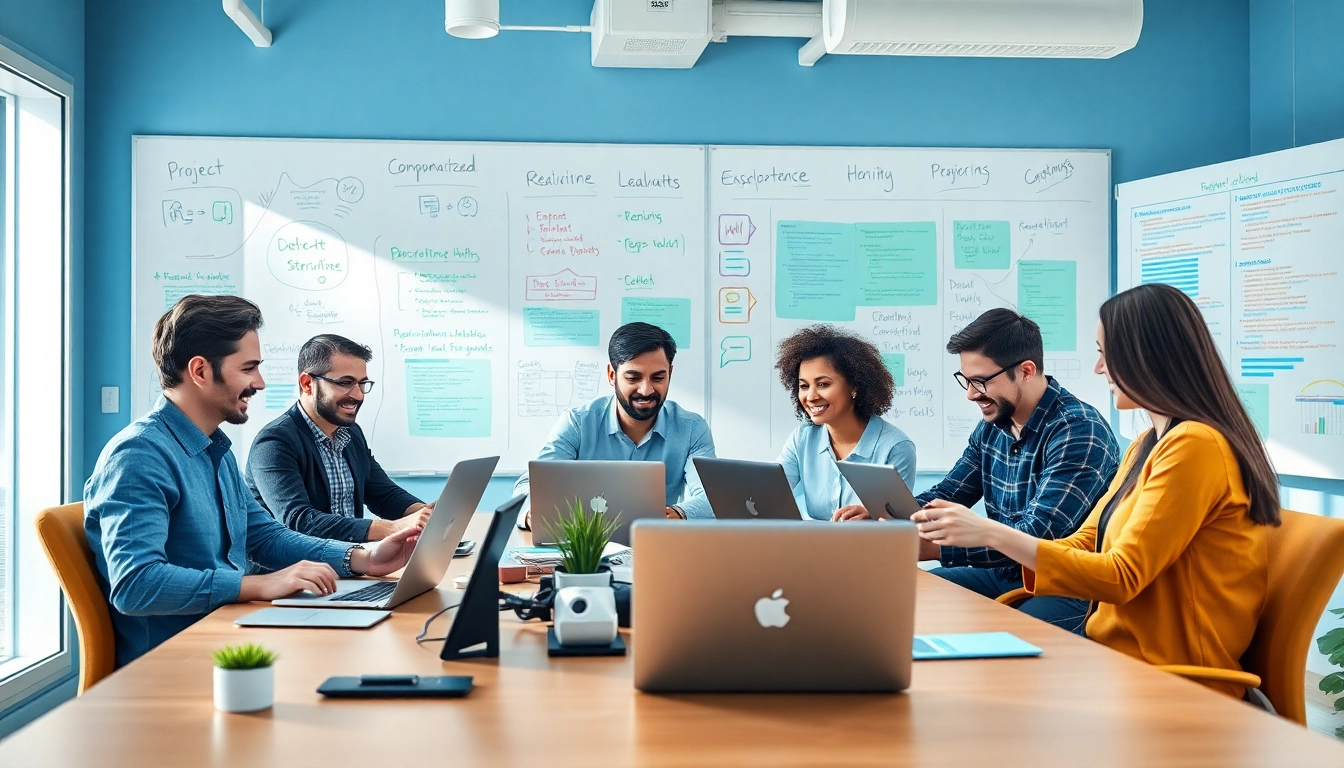 Effiziente Software Entwicklung im modernen Büro mit kreativen Projektideen und Teamarbeit.