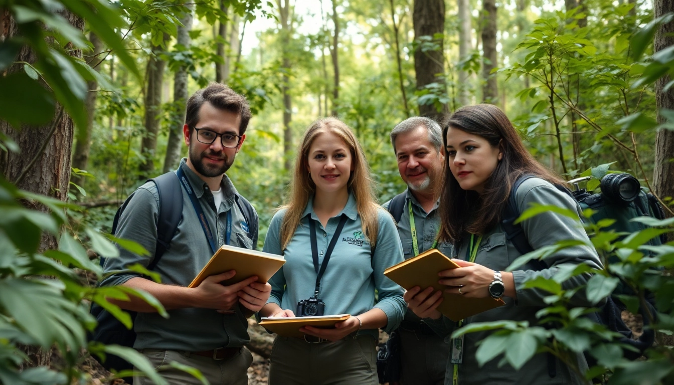 Umweltforschung im Fokus: Forscherteam erfasst Biodiversität in der Natur.
