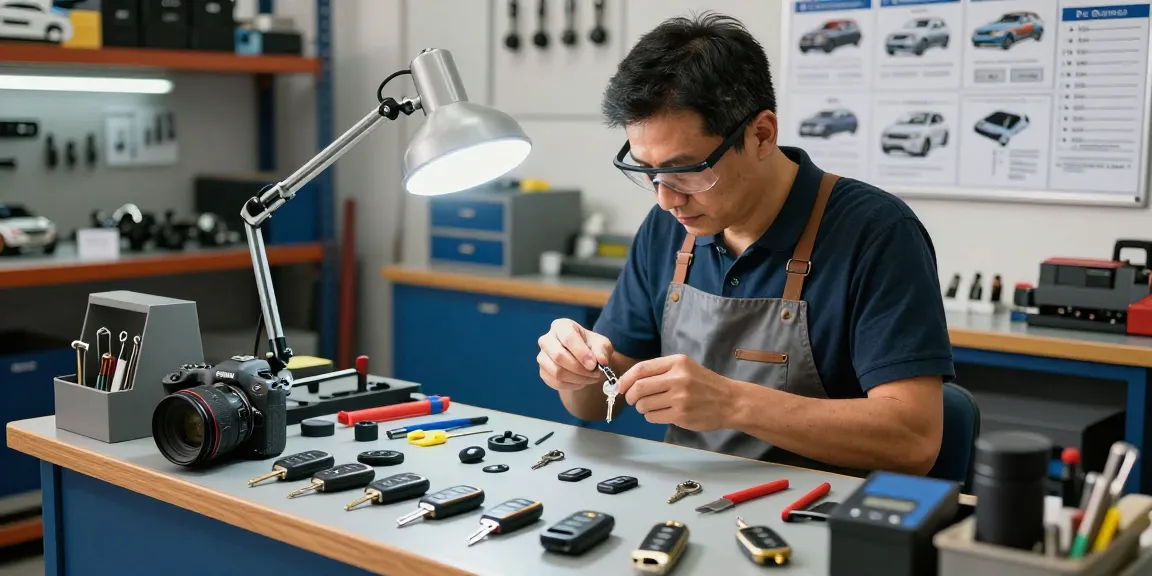 Handwerker ersetzt Autoschlüssel für Hyundai Tucson; siehe hier für Schlüssel Lösungen.