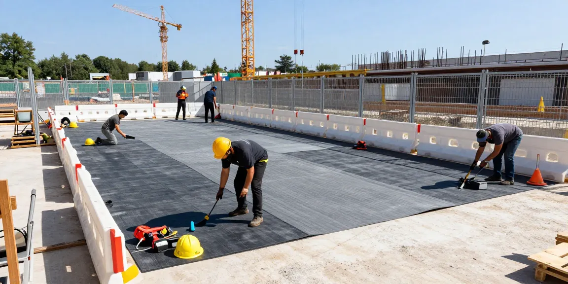 Effektive mobile Schallschutzlösung für Bauzäune zur Reduktion von Baulärm.