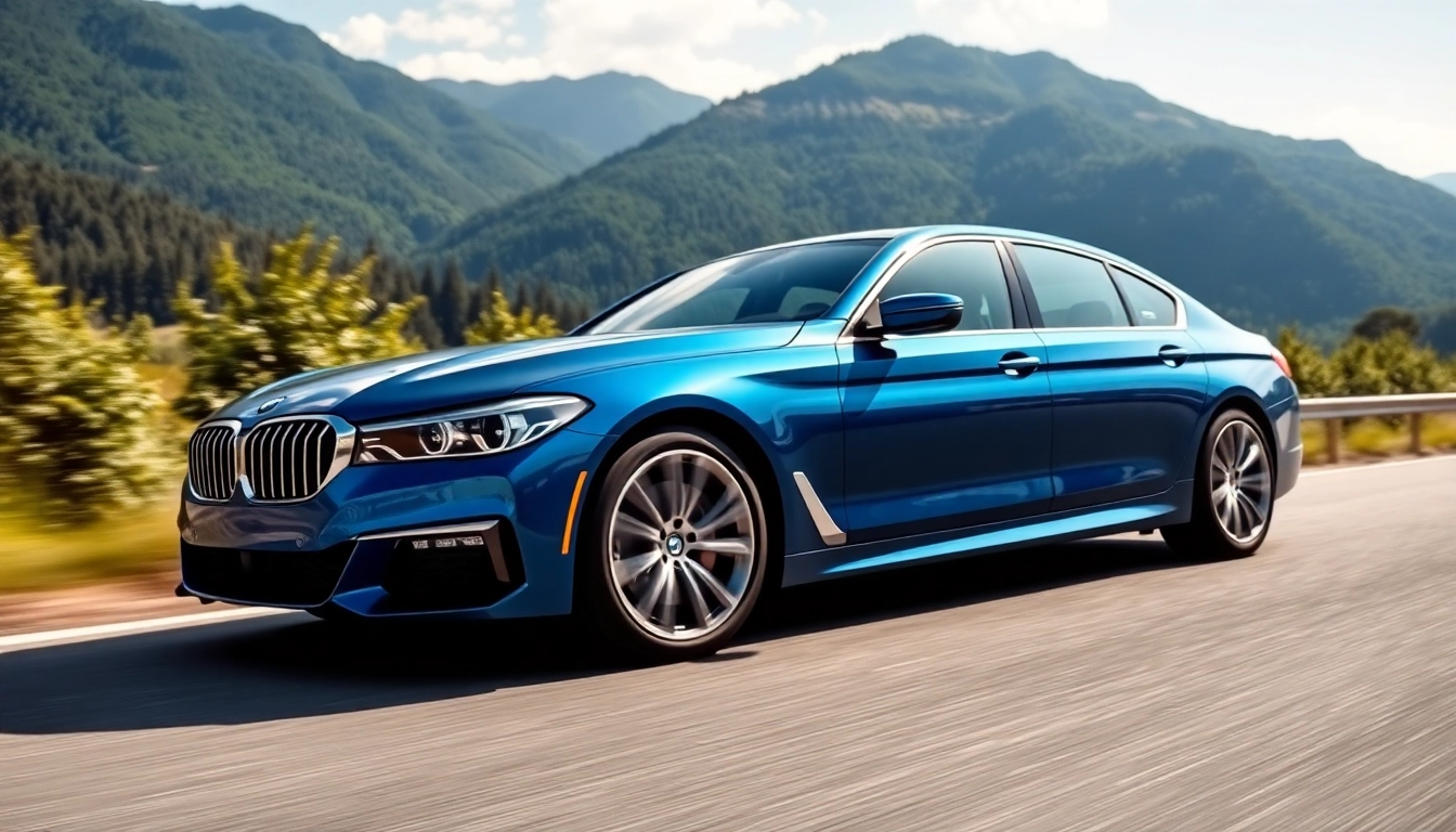 BMW kaufen: Elegante Präsentation eines BMW Autos auf einer malerischen Straße.